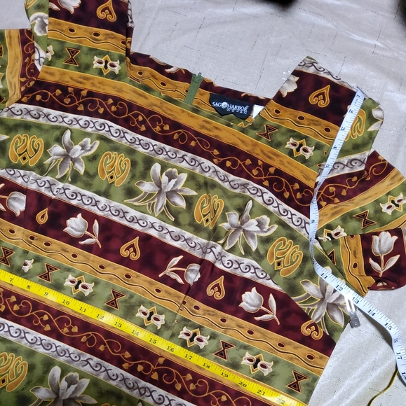 Vintage Sag Harbor Women Tropical Hawaiian Shoulder Padded Shift Dress Sz 22W - Picture 6 of 10